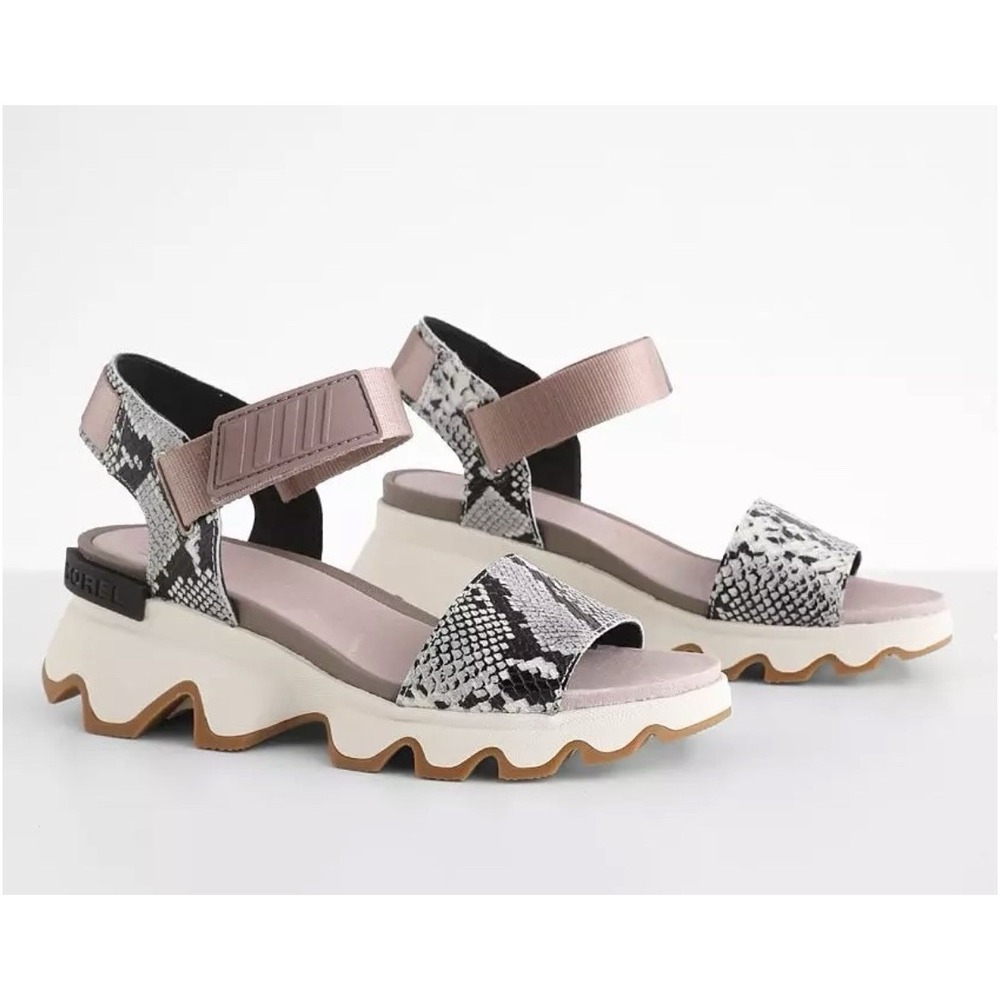 Womens Snake-Print Sport Sandal in Blush